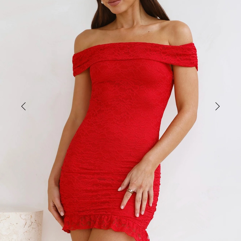 Hello Molly NWT Red Off-Shoulder Dress